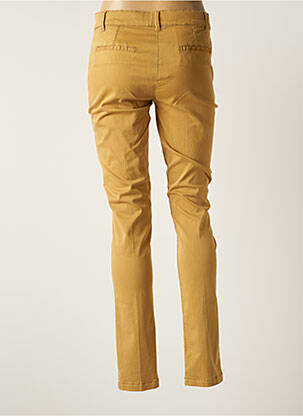 Pantalon chino fermeture zippée sous rabat boutonné taille normale marron MAE MAHE femme
