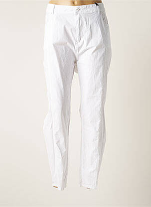 Pantalon slim broderie rivets taille normale blanc TELMAIL femme