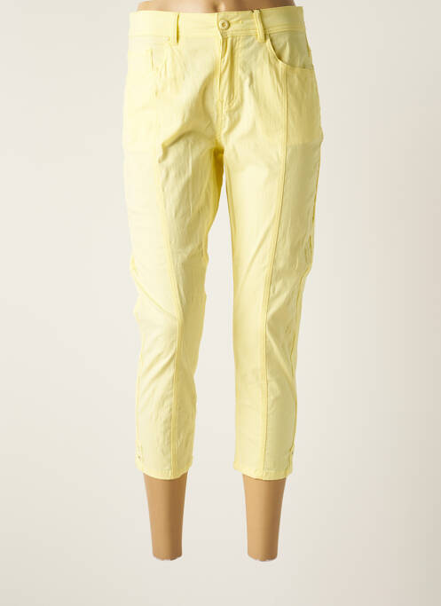Pantacourt stretch taille normale jaune TELMAIL femme