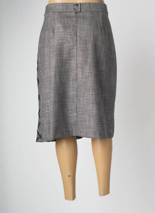Jupe mi-longue gris FRANCE RIVOIRE pour femme