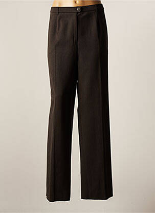 Pantalon chino fermeture zippée sous rabat boutonné taille normale marron KARTING femme
