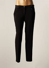 Pantalon chino fermeture zippée sous rabat boutonné taille normale noir ANNA MONTANA femme