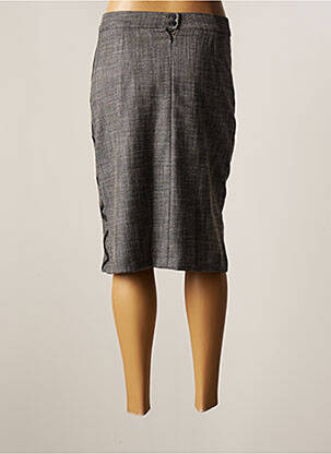 Jupe mi-longue coupe droite gris FRANCE RIVOIRE femme