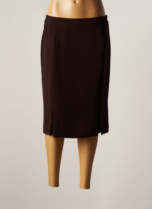 Jupe mi-longue fermeture zip latéral marron WEILL femme