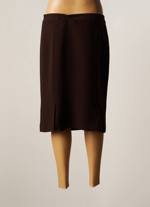 Jupe mi-longue fermeture zip latéral marron WEILL femme