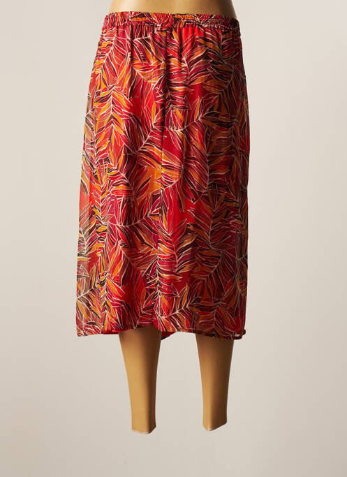 Jupe mi-longue orange CHRISTINE LAURE pour femme