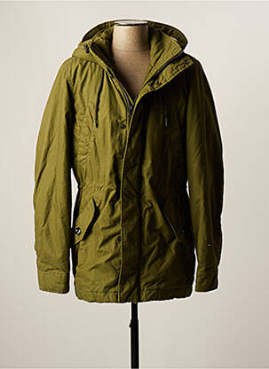 Parka a capuche a capuche vert RAW-7 homme