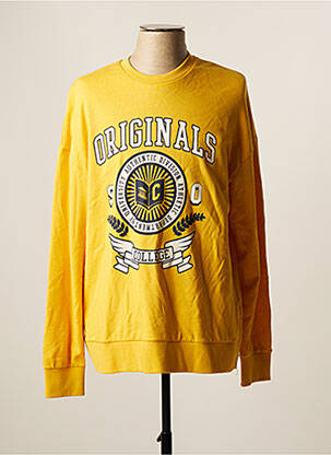 Sweat-shirt sans capuche jaune JACK & JONES homme