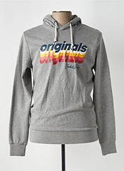 Sweat-shirt à capuche gris JACK & JONES pour homme seconde vue