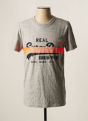 T-shirt gris SUPERDRY pour homme