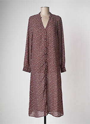 Robe mi-longue marron JACQUELINE DE YONG femme