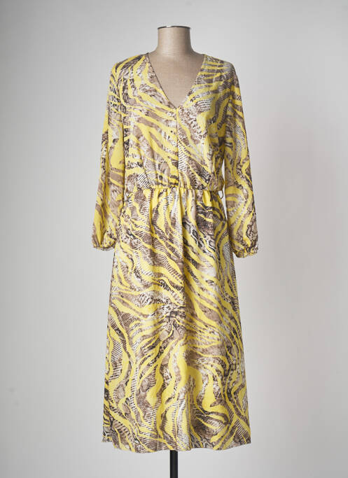 Robe mi-longue jaune AMELIE & AMELIE femme