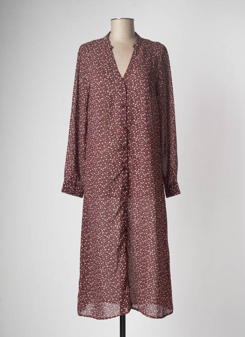 Robe mi-longue marron JACQUELINE DE YONG femme