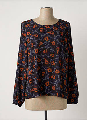 Blouse imprimé fleurs manches longues bleu BELLITA femme