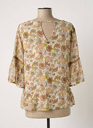 Blouse légère et transparente manches 3/4 beige AMELIE & AMELIE femme