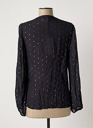Chemisier tissage crêpe manches longues bleu MORGAN femme