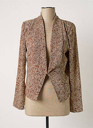 Blazer col châle marron LE TEMPS DES CERISES femme