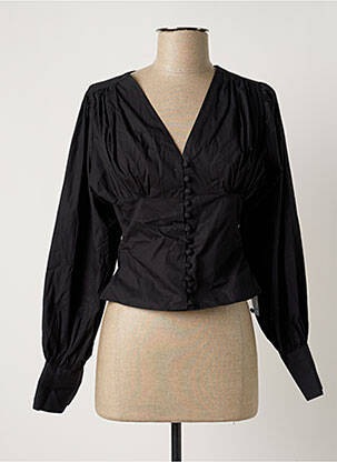 Chemisier coupe cintrée manches longues noir ASTRID BLACK LABEL femme
