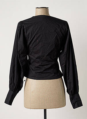 Chemisier coupe cintrée manches longues noir ASTRID BLACK LABEL femme