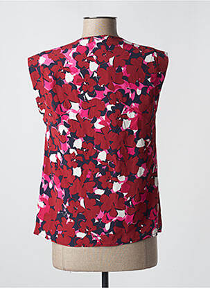 Blouse imprimé fleurs sans manche rouge MORGAN femme