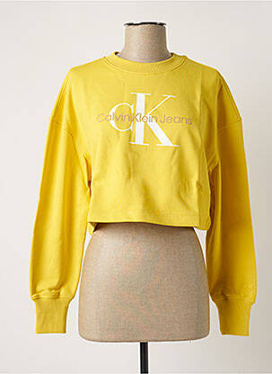 Sweat-shirt jaune CALVIN KLEIN pour femme
