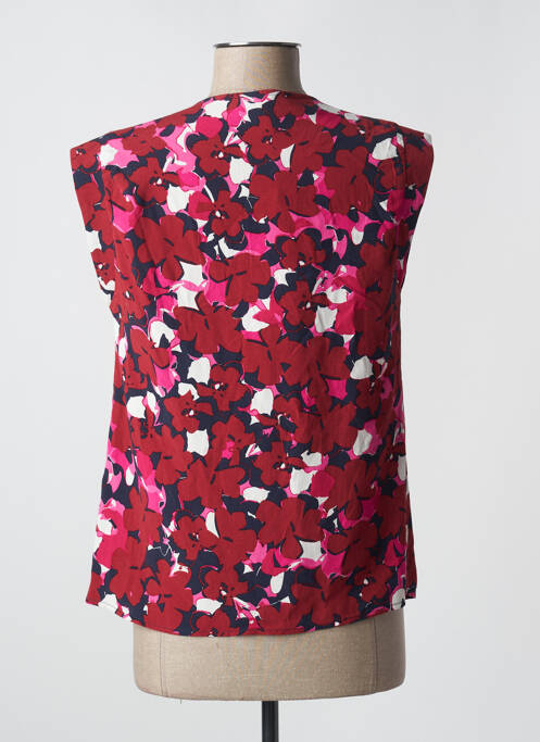 Blouse imprimé fleurs sans manche rouge MORGAN femme