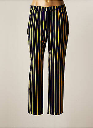 Pantalon droit tissage crêpe bleu CHRISTINE LAURE femme