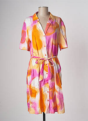 Robe mi-longue manches courtes manches courtes orange B.YOUNG femme