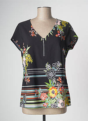 Top manches courtes manches courtes noir FRED SABATIER femme