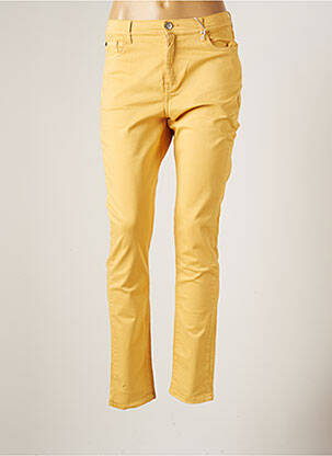 Pantalon slim tissage popeline taille normale jaune IMPAQT femme