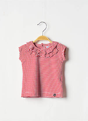 Top fermeture pressionnée manches 3/4 rouge MAYORAL fille