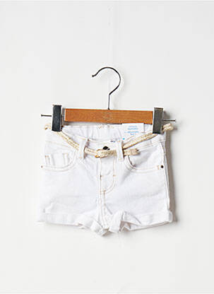 Short fermeture zippée sous rabat boutonné blanc MAYORAL fille