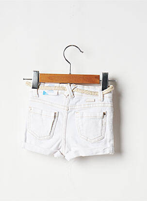 Short fermeture zippée sous rabat boutonné blanc MAYORAL fille