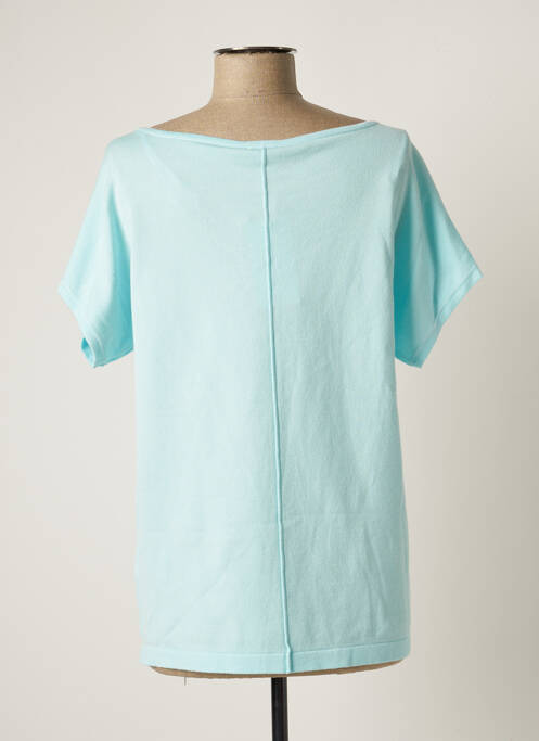 Pull col bateau manches courtes bleu MARBLE femme