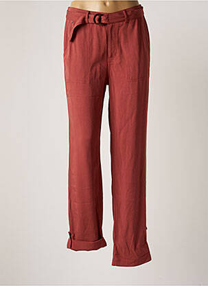 Pantalon droit tissage popeline taille normale orange FRED SABATIER femme