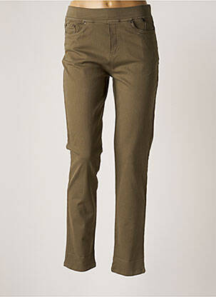 Jegging tissage popeline taille normale vert ANNA MONTANA femme