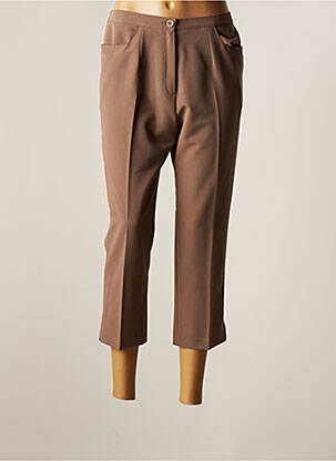 Pantacourt coupe droite taille normale marron GRIFFON femme