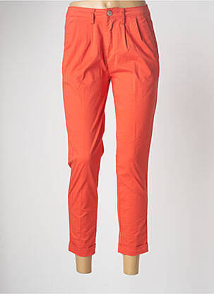 Pantalon chino tissage popeline taille normale orange NINA CARTER femme