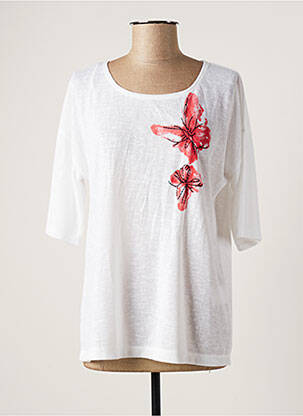 Top tissage jersey manches courtes blanc MARBLE femme