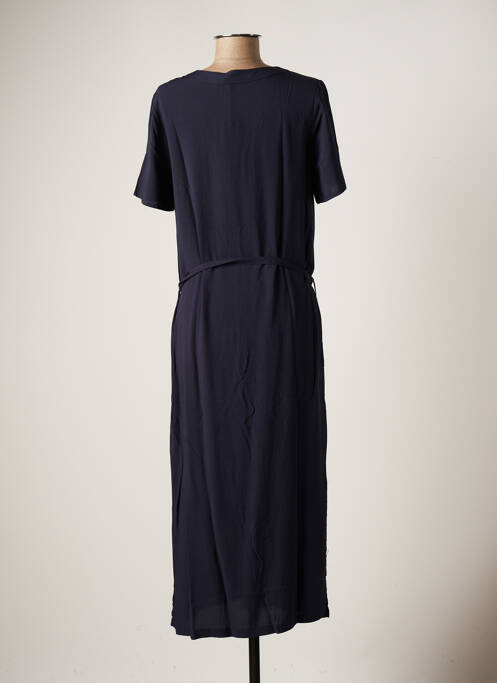 Robe mi-longue coupe fluide manches courtes bleu ÉTYMOLOGIE femme