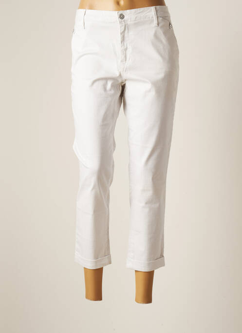 Pantalon 7/8 blanc DESGASTE pour femme