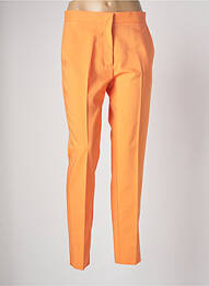 Pantalon chino fermeture zippée sous rabat avec crochet taille haute orange TWINSET femme