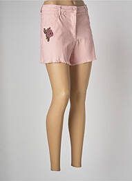 Short fermeture zippée sous rabat boutonné taille haute rose TWINSET femme