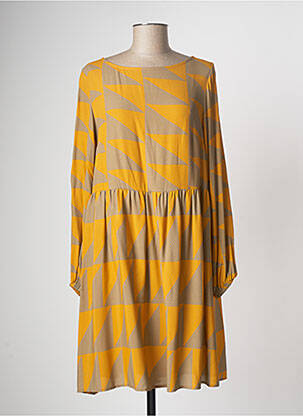Robe mi-longue manches longues manches longues jaune OTTOD'AME femme