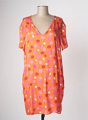 Robe courte manches courtes manches courtes orange MANILA GRACE femme