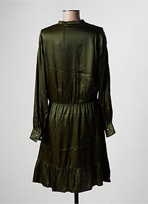 Robe mi-longue coupe fluide manches longues vert HARTFORD femme