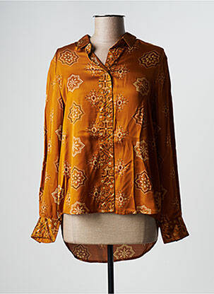Chemisier imprimé fleurs manches longues marron SWILDENS femme