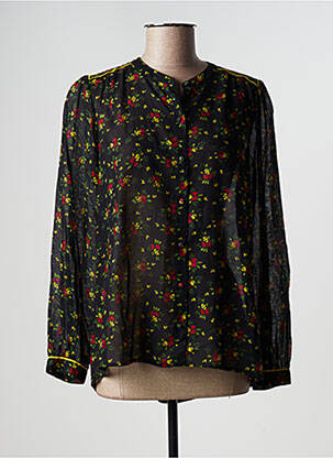 Chemisier imprimé fleurs manches longues noir SWILDENS femme