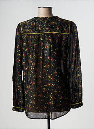 Chemisier imprimé fleurs manches longues noir SWILDENS femme