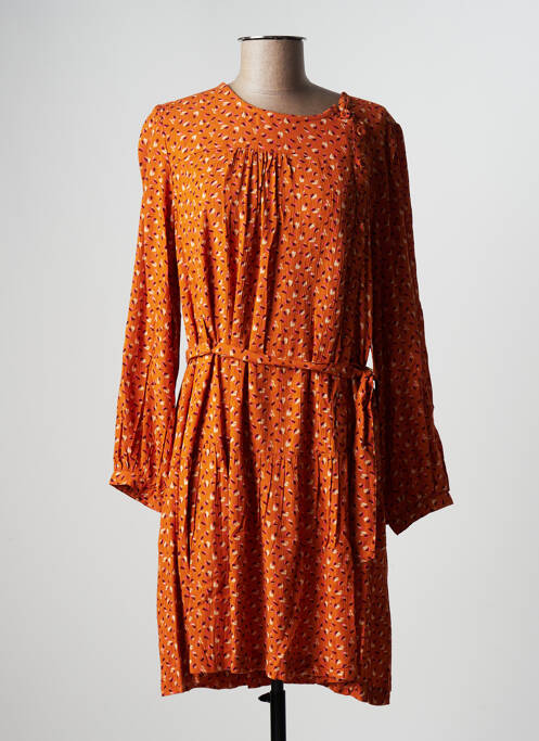 Robe mi-longue orange INDI & COLD pour femme